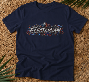 Electrician Skull T-Shirt, Electrical Trades Power Line Work Shirt