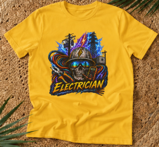 Electrician High Voltage T-Shirt, Electrical Trades Power Crew Work Shirt