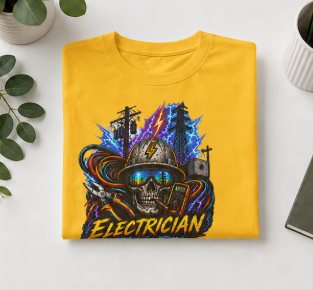 Electrician High Voltage T-Shirt, Electrical Trades Power Crew Work Shirt