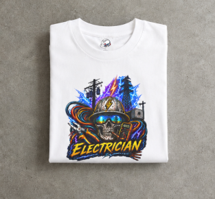 Electrician High Voltage T-Shirt, Electrical Trades Power Crew Work Shirt