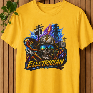Electrician High Voltage T-Shirt, Electrical Trades Power Crew Work Shirt