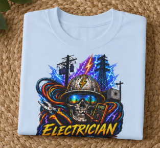 Electrician High Voltage T-Shirt, Electrical Trades Power Crew Work Shirt