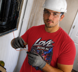 Love Being An Electrician T-Shirt, Electrical Trades Work Shirt