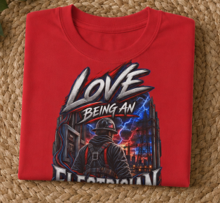 Love Being An Electrician T-Shirt, Electrical Trades Work Shirt