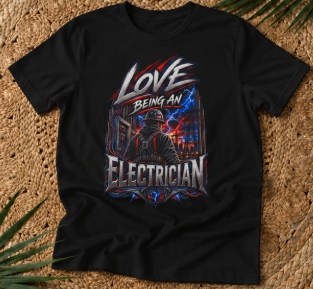 Love Being An Electrician T-Shirt, Electrical Trades Work Shirt