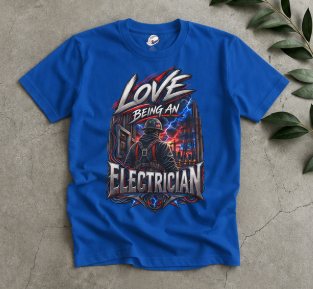 Love Being An Electrician T-Shirt, Electrical Trades Work Shirt