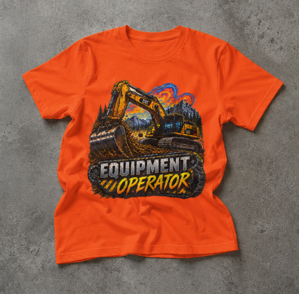 Equipment Operator Excavator T-Shirt, Heavy Equipment Operator Work Shirt