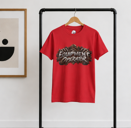 Equipment Operator Skull T-Shirt, Heavy Equipment Operator Work Shirt