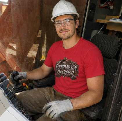 Equipment Operator Skull T-Shirt, Heavy Equipment Operator Work Shirt