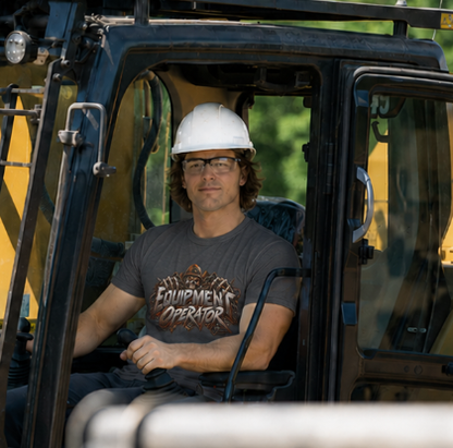 Equipment Operator Skull T-Shirt, Heavy Equipment Operator Work Shirt