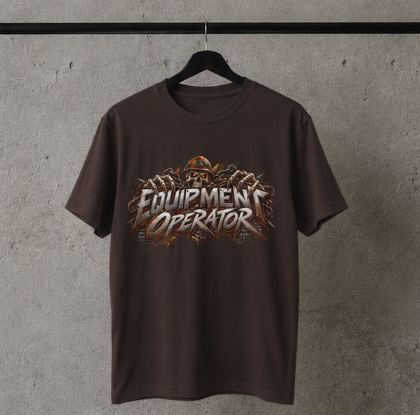 Equipment Operator Skull T-Shirt, Heavy Equipment Operator Work Shirt
