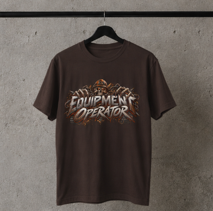 Equipment Operator Skull T-Shirt, Heavy Equipment Operator Work Shirt