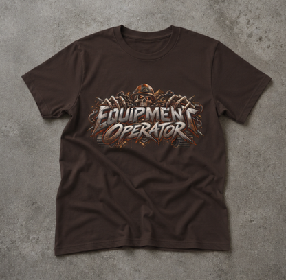 Equipment Operator Skull T-Shirt, Heavy Equipment Operator Work Shirt