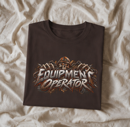 Equipment Operator Skull T-Shirt, Heavy Equipment Operator Work Shirt