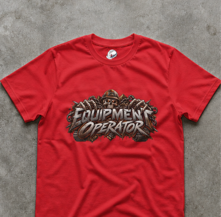 Equipment Operator Skull T-Shirt, Heavy Equipment Operator Work Shirt