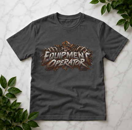 Equipment Operator Skull T-Shirt, Heavy Equipment Operator Work Shirt