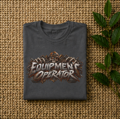 Equipment Operator Skull T-Shirt, Heavy Equipment Operator Work Shirt