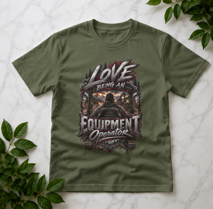 Love Being An Equipment Operator T-Shirt, Heavy Equipment Operator Work Shirt