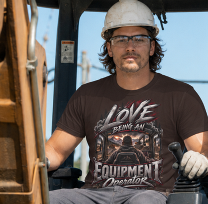 Love Being An Equipment Operator T-Shirt, Heavy Equipment Operator Work Shirt