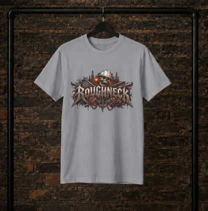 Roughneck Skull Oilfield T-Shirt, Hardhat Floorhand Rig Hand Tee
