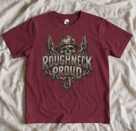 Roughneck Proud Skull, Chains & Oil Drip Roughneck T-Shirt