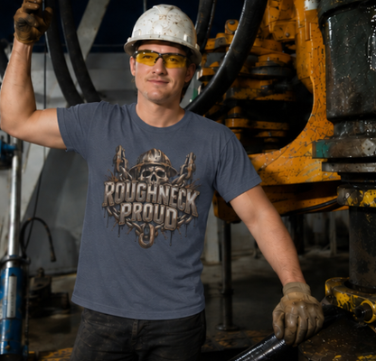 Roughneck Proud Skull, Chains & Oil Drip Roughneck T-Shirt