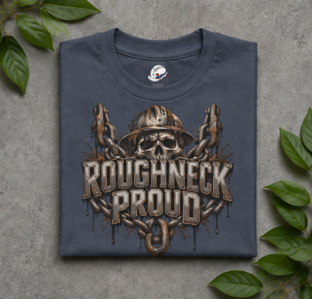 Roughneck Proud Skull, Chains & Oil Drip Roughneck T-Shirt