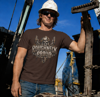 Roughneck Proud Skull, Chains & Oil Drip Roughneck T-Shirt