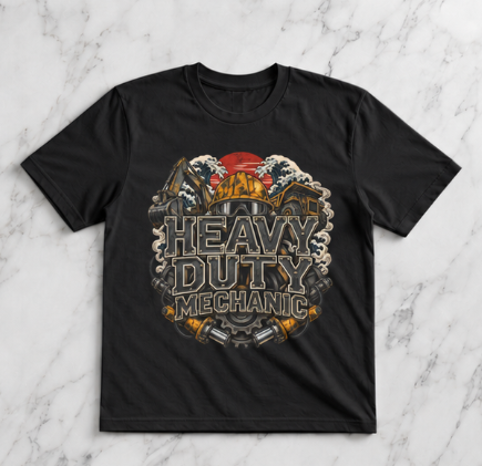 Heavy Duty Mechanic Hardhat Machinery Woodblock T-Shirt