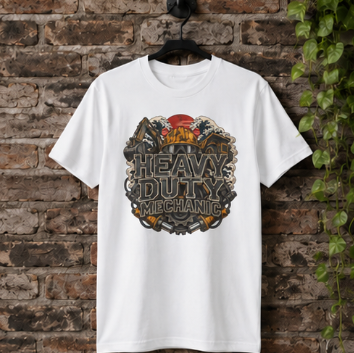 Heavy Duty Mechanic Hardhat Machinery Woodblock T-Shirt
