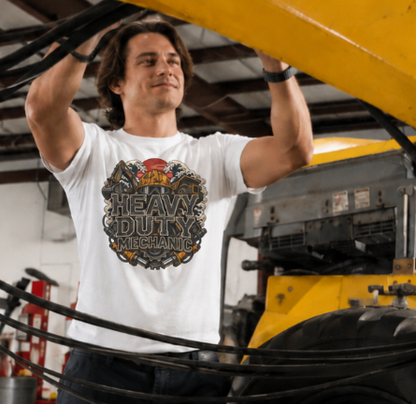 Heavy Duty Mechanic Hardhat Machinery Woodblock T-Shirt