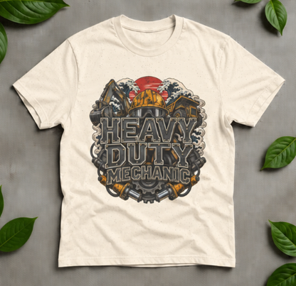 Heavy Duty Mechanic Hardhat Machinery Woodblock T-Shirt