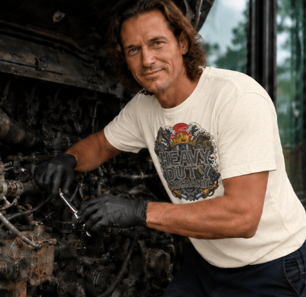 Heavy Duty Mechanic Hardhat Machinery Woodblock T-Shirt