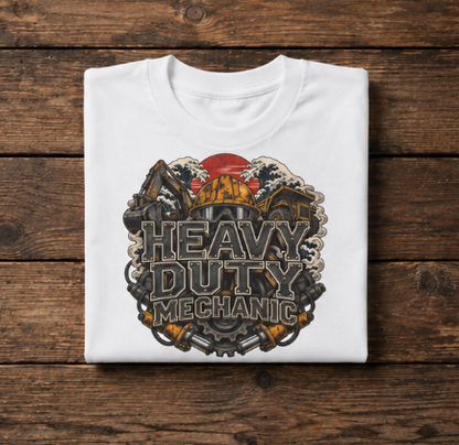 Heavy Duty Mechanic Hardhat Machinery Woodblock T-Shirt