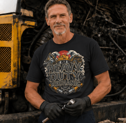 Heavy Duty Mechanic Hardhat Machinery Woodblock T-Shirt