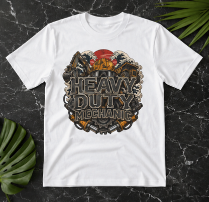 Heavy Duty Mechanic Hardhat Machinery Woodblock T-Shirt