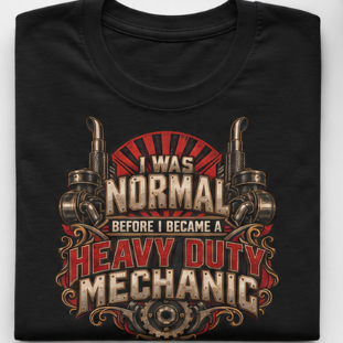I Was Normal Before I Became a Heavy Duty Mechanic Sunburst Gear T-Shirt
