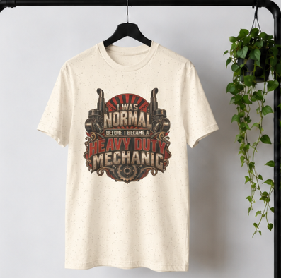 I Was Normal Before I Became a Heavy Duty Mechanic Sunburst Gear T-Shirt