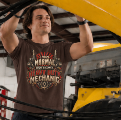 I Was Normal Before I Became a Heavy Duty Mechanic Sunburst Gear T-Shirt