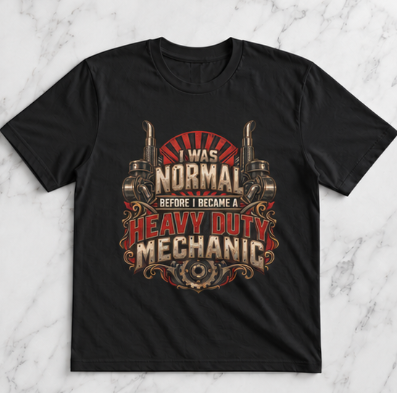 I Was Normal Before I Became a Heavy Duty Mechanic Sunburst Gear T-Shirt