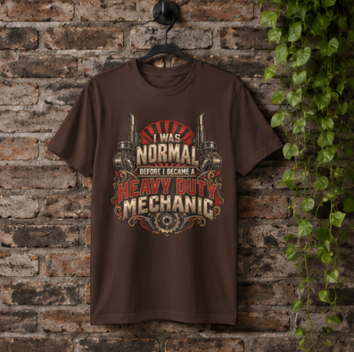 I Was Normal Before I Became a Heavy Duty Mechanic Sunburst Gear T-Shirt