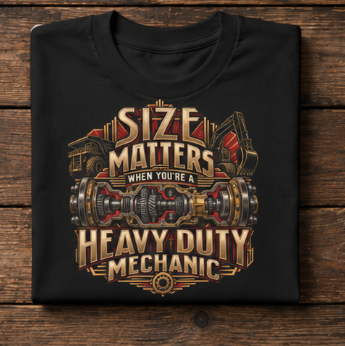 Size Matters When You’re a Heavy Duty Mechanic Cutaway Drivetrain T-Shirt