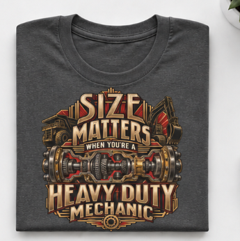 Size Matters When You’re a Heavy Duty Mechanic Cutaway Drivetrain T-Shirt