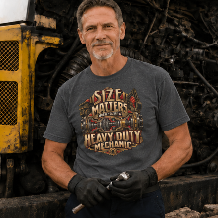 Size Matters When You’re a Heavy Duty Mechanic Cutaway Drivetrain T-Shirt