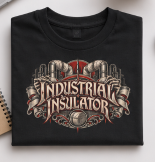 Industrial Insulator Skeletal Hands and Wrapped Pipe T-Shirt