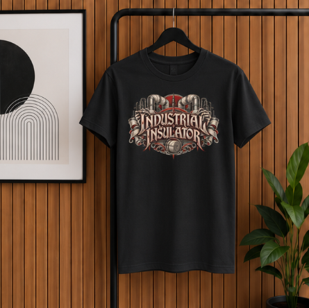 Industrial Insulator Skeletal Hands and Wrapped Pipe T-Shirt