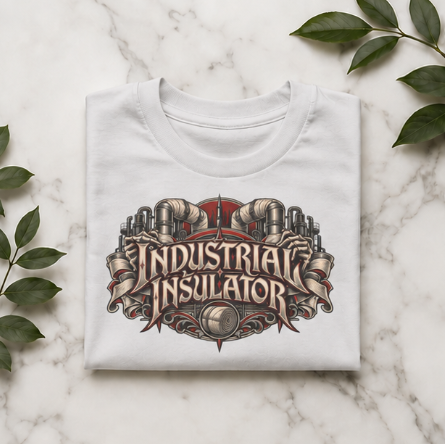 Industrial Insulator Skeletal Hands and Wrapped Pipe T-Shirt