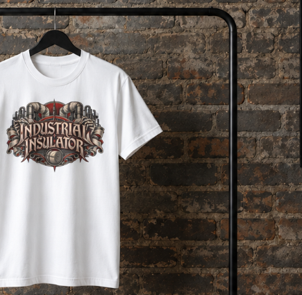 Industrial Insulator Skeletal Hands and Wrapped Pipe T-Shirt