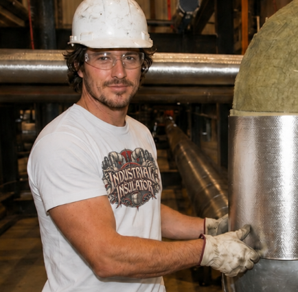 Industrial Insulator Skeletal Hands and Wrapped Pipe T-Shirt