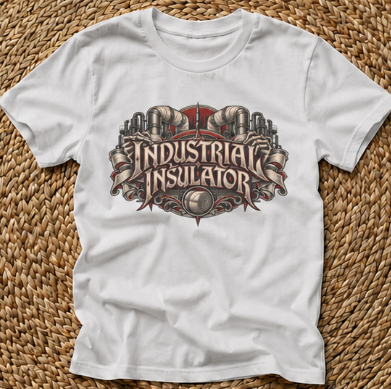 Industrial Insulator Skeletal Hands and Wrapped Pipe T-Shirt